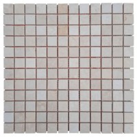 Мармурова мозаїка, бежевий мікс, матова, негалтована, 23x23x6 мм