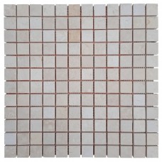 Мармурова мозаїка, бежевий мікс, матова, негалтована, 23x23x6 мм