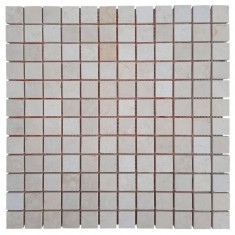 Мармурова мозаїка, бежевий мікс, матова, негалтована, 23x23x6 мм