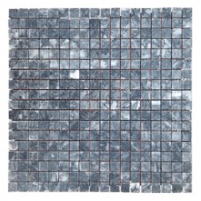 Мармурова мозаїка на сітці. Матова. Мармур Black, 15x15x6 мм