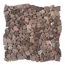 Хаотична мармурова мозаїка з коричневого мармуру Emperador Dark, матова