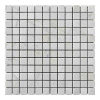 Мармурова мозаїка White BI, полірована, білого кольору. 23x23x6 мм.