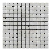 Мраморная мозаика, бежевая, матовая, галтованная, античная, 23x23x6 мм