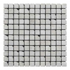 Мармурова мозаїка, бежева, матова, галтована, антична, 23x23x6 мм