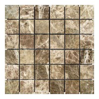 Мармурова мозаїка, мармур Emperador Dark, 48х48x6 мм., полірована