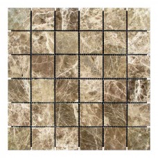 Мармурова мозаїка, мармур Emperador Dark, 48х48x6 мм., полірована