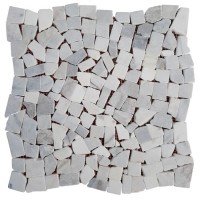 Хаотична мармурова мозаїка White Mix 6 мм, матова, галтована