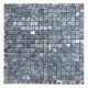 Мармурова мозаїка на сітці. Матова. Мармур Black, 15x15x6 мм